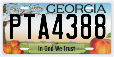 GA license plate PTA4388