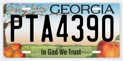 GA license plate PTA4390