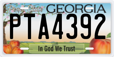 GA license plate PTA4392