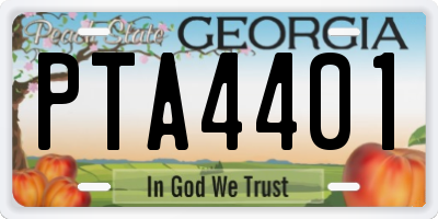 GA license plate PTA4401