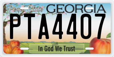 GA license plate PTA4407