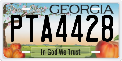 GA license plate PTA4428