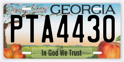 GA license plate PTA4430