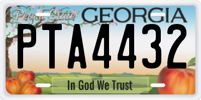 GA license plate PTA4432