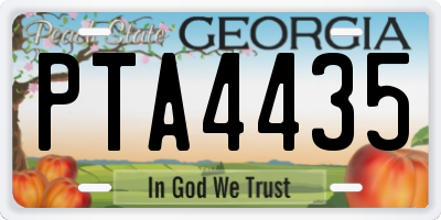 GA license plate PTA4435