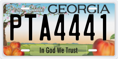 GA license plate PTA4441