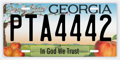 GA license plate PTA4442