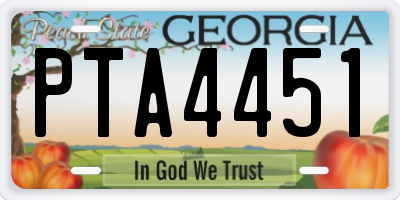 GA license plate PTA4451