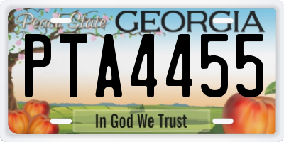 GA license plate PTA4455