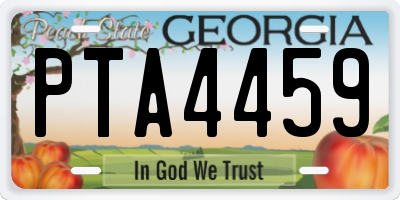 GA license plate PTA4459