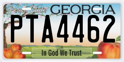 GA license plate PTA4462