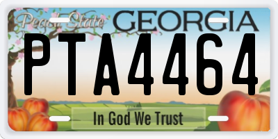 GA license plate PTA4464