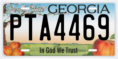 GA license plate PTA4469