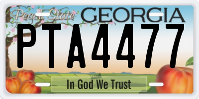 GA license plate PTA4477