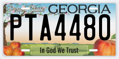 GA license plate PTA4480