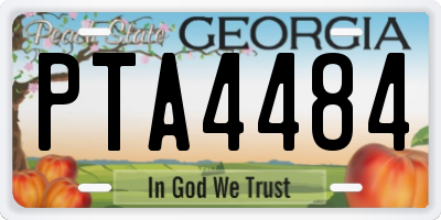 GA license plate PTA4484