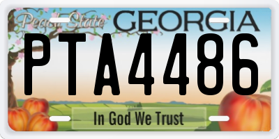 GA license plate PTA4486