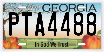 GA license plate PTA4488