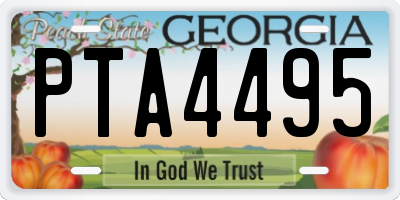 GA license plate PTA4495