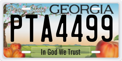 GA license plate PTA4499