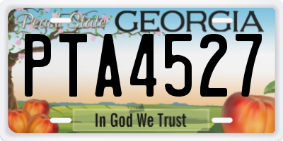GA license plate PTA4527