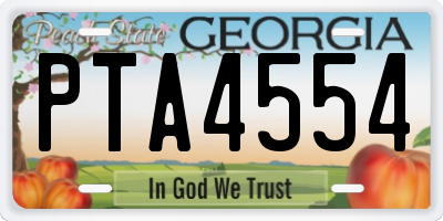 GA license plate PTA4554