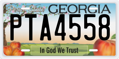 GA license plate PTA4558