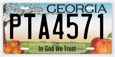 GA license plate PTA4571