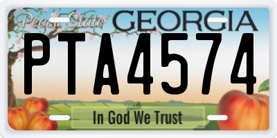 GA license plate PTA4574