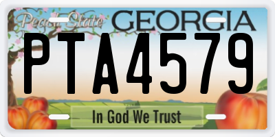 GA license plate PTA4579