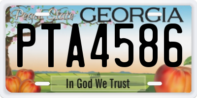 GA license plate PTA4586