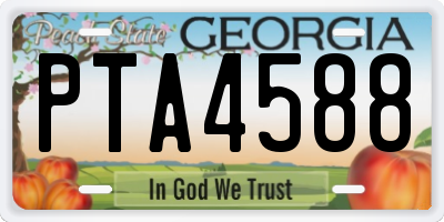 GA license plate PTA4588
