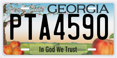 GA license plate PTA4590