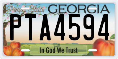 GA license plate PTA4594