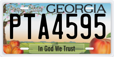 GA license plate PTA4595