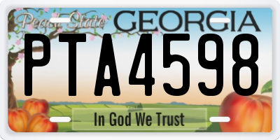 GA license plate PTA4598
