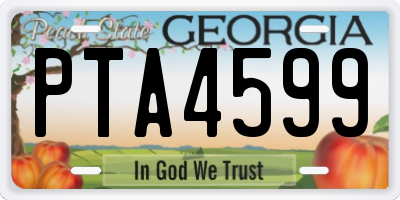 GA license plate PTA4599