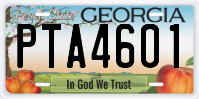 GA license plate PTA4601