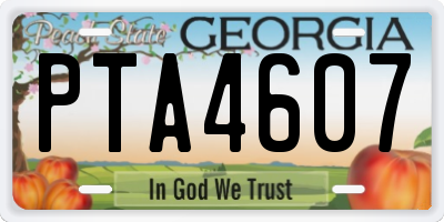 GA license plate PTA4607