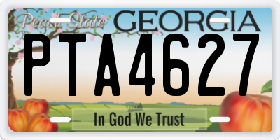 GA license plate PTA4627