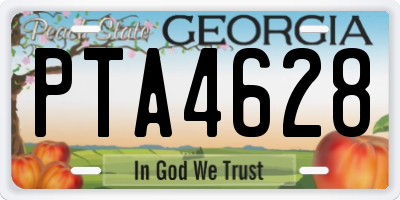GA license plate PTA4628