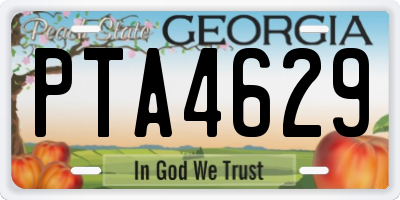 GA license plate PTA4629