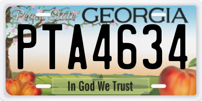 GA license plate PTA4634