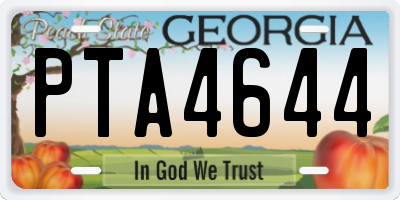GA license plate PTA4644