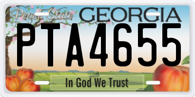 GA license plate PTA4655