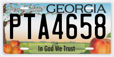 GA license plate PTA4658