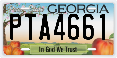 GA license plate PTA4661