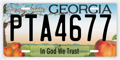 GA license plate PTA4677