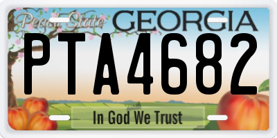 GA license plate PTA4682