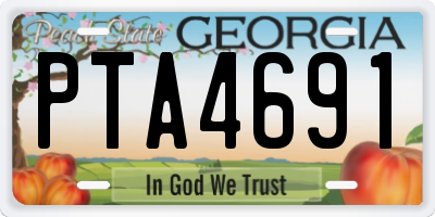 GA license plate PTA4691